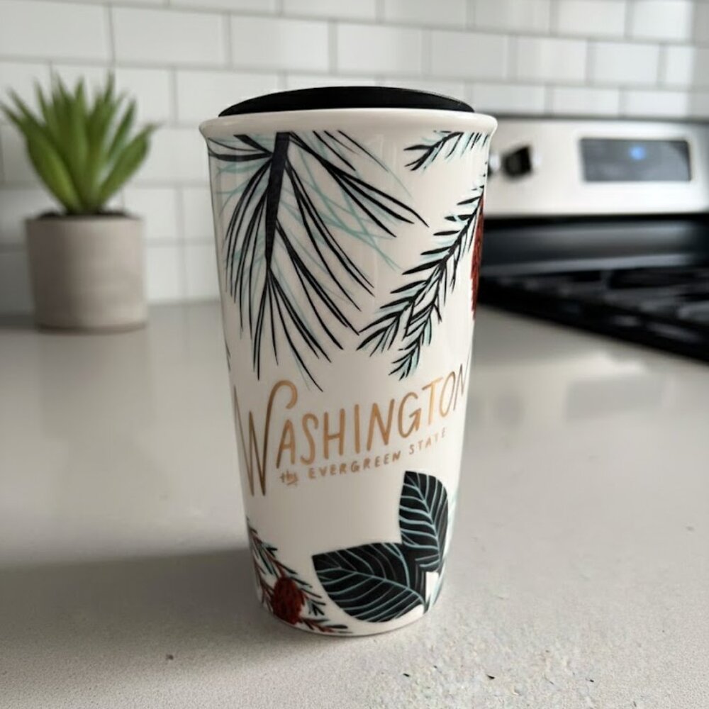 Starbucks Washington State Local Collection Double Wall Ceramic Traveler Mug12oz